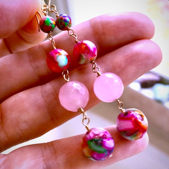 NWOT Anthropologie Exquisite Bead & Crystal Earrings - Picture 4 of 8